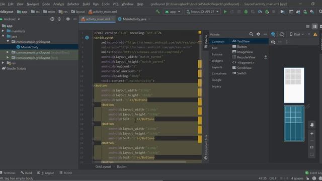 TYIT Android Prac - Grid Layout Using Java смотреть онлайн