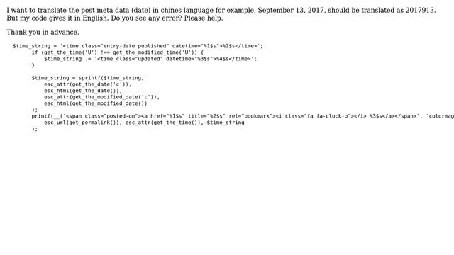Wordpress: Can't translate the post meta data (Date) in another language смотреть онлайн