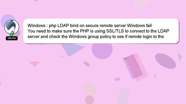 Windows : php LDAP bind on secure remote server Windows fail смотреть онлайн