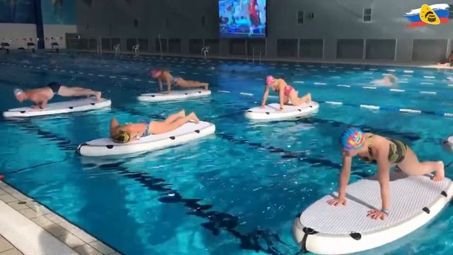 Продуктивная тренировка на надувной доске для фитнеса FITNESS SUP смотреть онлайн