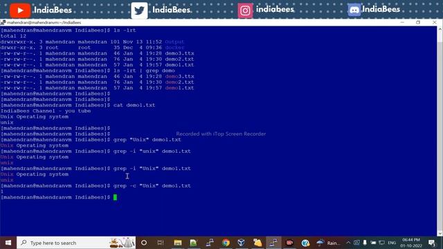 Basic Linux Commands | Part - 3 | Grep Command | Tamil | IndiaBees смотреть онлайн