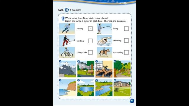 Kid's Box 4, Movers Practice Test, Listening, Part 3, Page 91