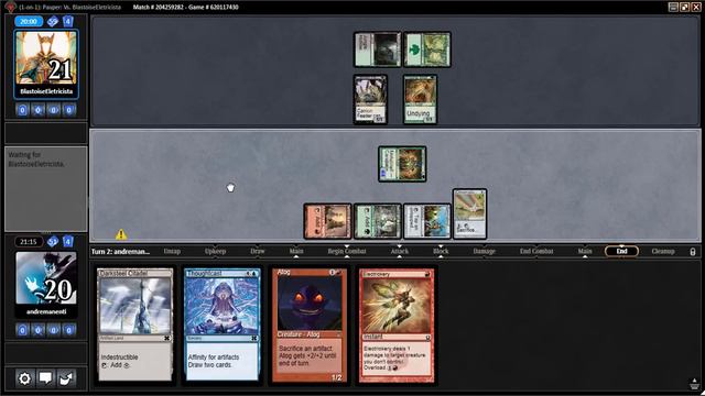 Magic Online | Affinity vs BG Aristocrats (Pauper) смотреть онлайн