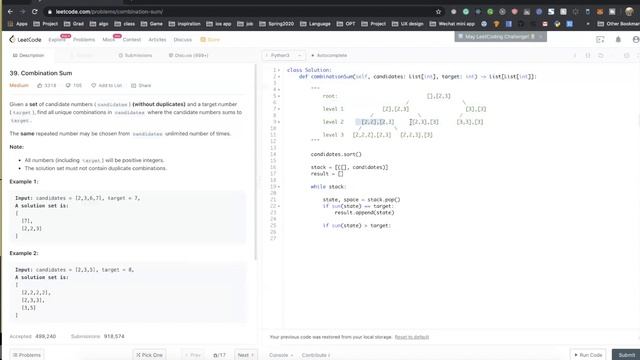[Leetcode 39] Combination Sum (English Version) Python | dfs/backtracking | Ladboy Coding смотреть онлайн