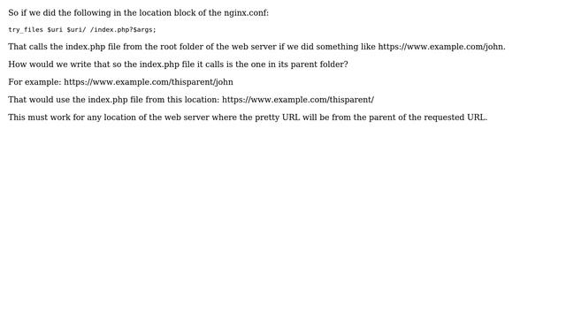 How to handle a pretty URL in nginx that is not calling index.php from the root folder? смотреть онлайн