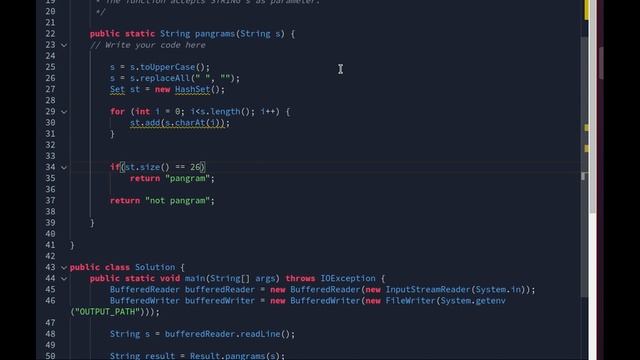 Coding Challenge | Java | Part 8 | Pangram String Program | Coding Solution | Hackerrank Practice смотреть онлайн