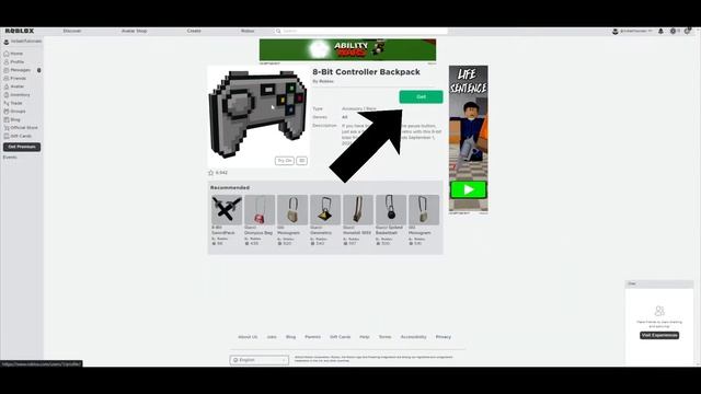 Free Accessory! How To Get 8 Bit Controller Backpack! (ROBLOX) смотреть онлайн