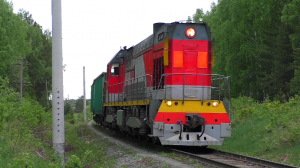 ТЭМ7А-0124 с мини-грузовым поездом