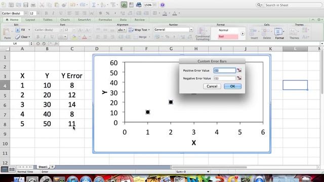 Custom Error Bars in MS Excel for Mac 2011 смотреть онлайн