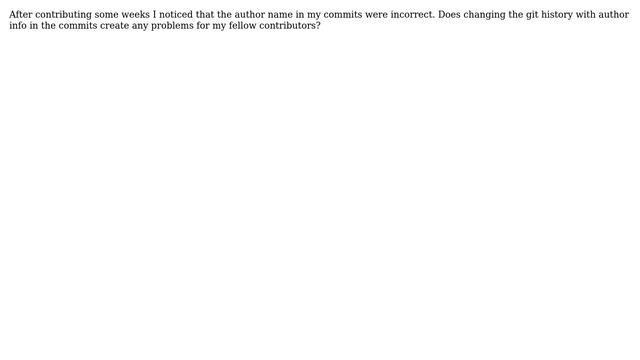 Software Engineering: Does Changing Author info in git repo affect other contributors? смотреть онлайн