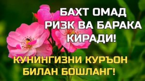 Жуда гузал дуо! Ризк, Бахт, Омад ва Бойлик келтирувчи | эрталабки дуолар.
