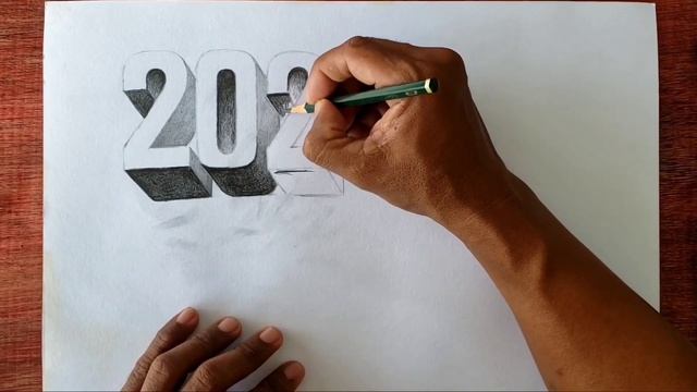 How to draw 2023 number 3d trick art on paper || pencil drawing step by step for beginners смотреть онлайн