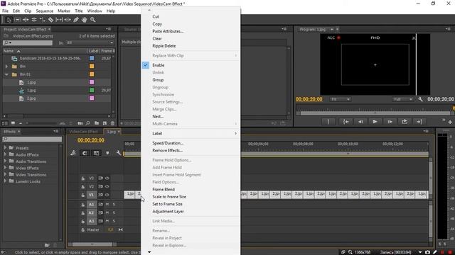 12# Premiere Pro - Как сделать эффект видеокамеры в Премьере
