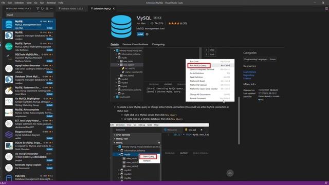 Mysql en Visual Studio code Extension смотреть онлайн