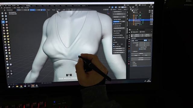Blender Character Creation - Huion Kamvas 22 plus - Blender Sculpting смотреть онлайн