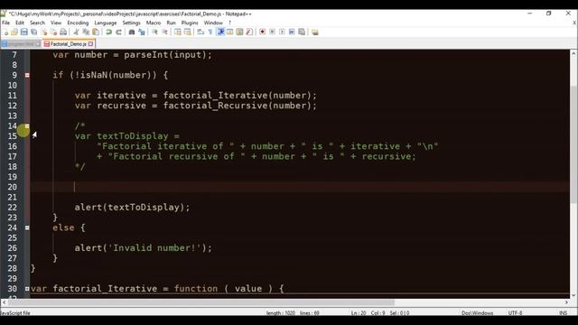 factorial iterative and recursive in javascript смотреть онлайн