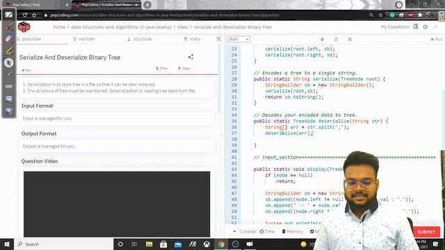 Serailize and Deserialize of Binary Tree Part 2 | Leetcode 297 Solution In Hindi смотреть онлайн