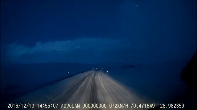 Зимняя дорога в Ботсфьорд ( Båtsfjord ) Норвегия смотреть онлайн