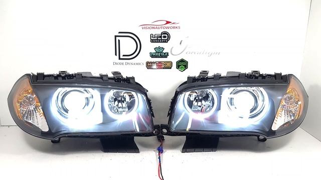 BMW E83 X3 Custom Retrofit Headlights - 2.5" Bi-LED projectors with Angel Eyes - VisionAutoworks смотреть онлайн