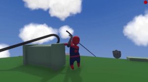 ДИВАН САМОЛЕТ ЛЕТИТ ТУТ HUMAN FALL FLAT | пластилиновые герои Володя Человек Паук и Железный Челове