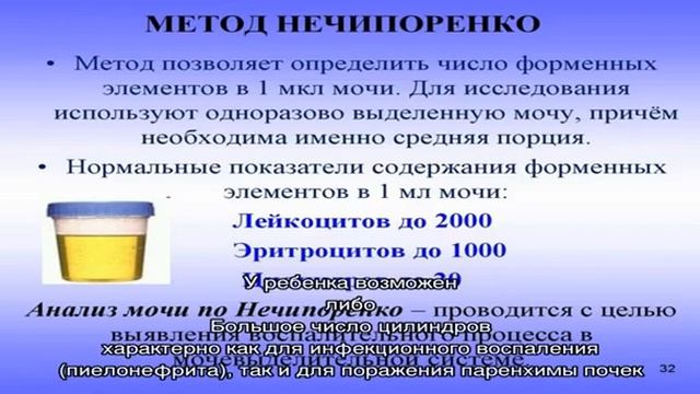 Норма анализа мочи у детей по Нечипоренко смотреть онлайн