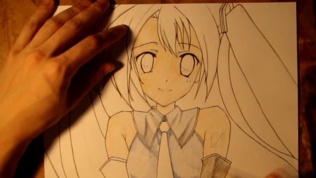 Как нарисовать Аниме. Хатсуне Мику  Hatsune Miku