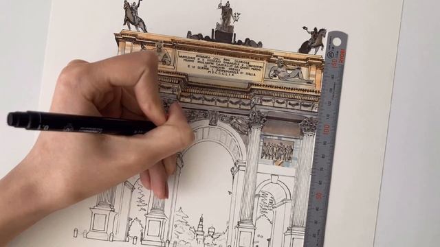 Architecture sketch | Arco della Pace смотреть онлайн