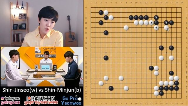 [Pro game review] Top pro plays like 30kyu and still playing so awesome! Shin-Jinseo vs Shin-Minjun смотреть онлайн
