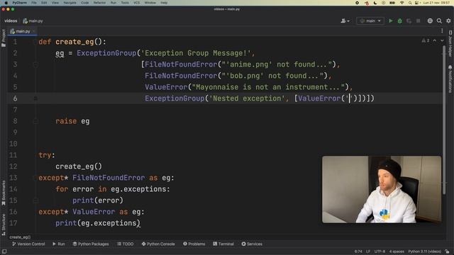 How To Use EXCEPTION GROUPS In Python 3.11 (NEW FEATURE!) смотреть онлайн