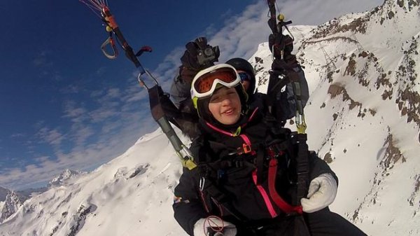 Полет на параплане над Азау