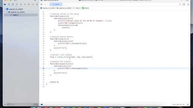 C Code to convert a sparse matrix to its triplet смотреть онлайн