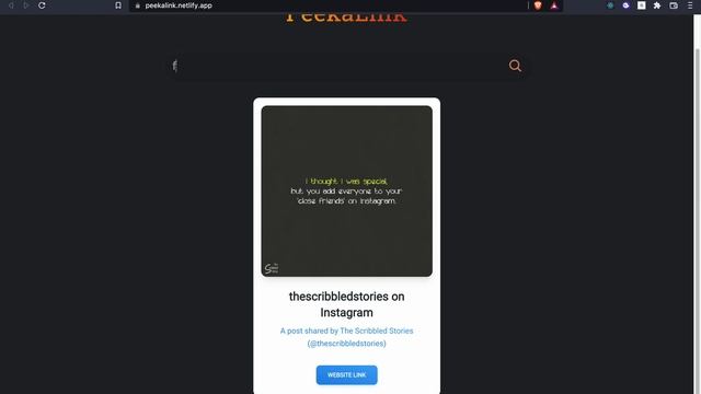 PeekAlink - link previewer website built with Reactjs смотреть онлайн