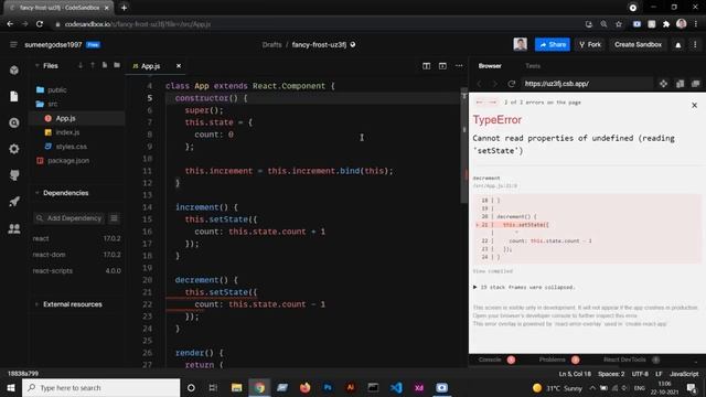 React useState vs setState Counter example смотреть онлайн