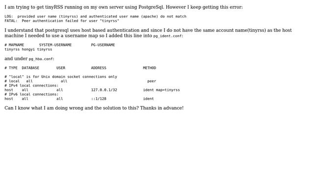 DevOps & SysAdmins: Postgresql Provided user name and authenticated user name do not match смотреть онлайн