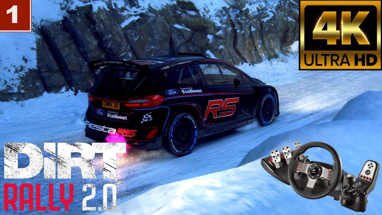 4К DiRT Rally 2.0 gameplay Ford Fiesta R5 MKII Logitech g27 смотреть онлайн