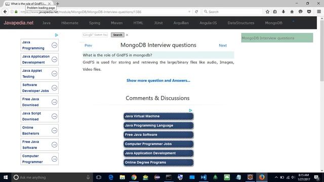 What is the role of GridFS in mongodb?
| javapedia.net смотреть онлайн