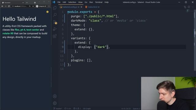 Tailwind CSS Dark Mode Theme Dynamisch Verwenden