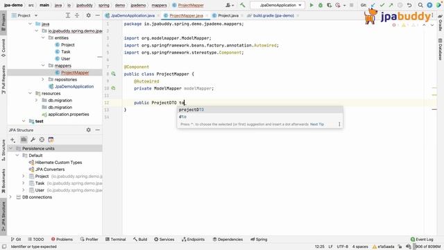 How to create DTO and ModelMapper for JPA Entity | JPA Buddy смотреть онлайн