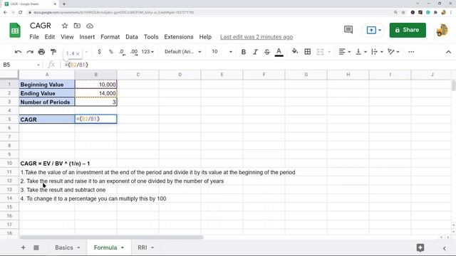 How to Calculate CAGR in Google Sheets смотреть онлайн