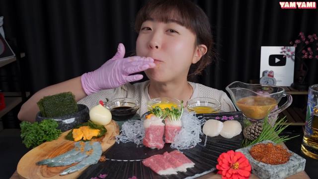 차돌박이육회 김밥을 들어보셨나요~?Mukbang смотреть онлайн