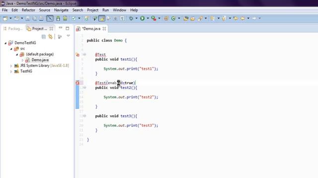 Java TestNG Ignore Test смотреть онлайн