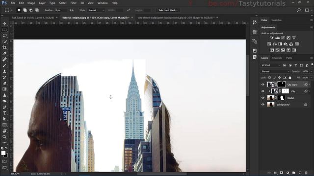 City Man Double Exposure Photoshop CC Tutorial смотреть онлайн