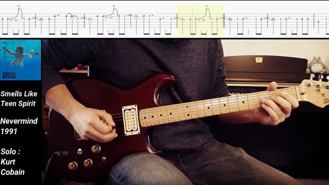 Smells Like Teen Spirit - Nirvana | Guitar solo cover with tabs #40 смотреть онлайн