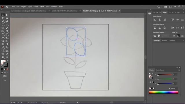 How to draw a flower in Adobe Illustrator / Как нарисовать цветочек в Adobe Illustrator смотреть онлайн