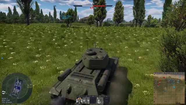 War Thunder T-34-85 (S-53) on Normandy map - gameplay смотреть онлайн