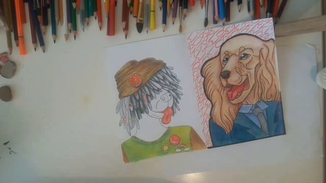 Рисуем цветными карандашами + перманентный маркер и гелевая ручка смотреть онлайн