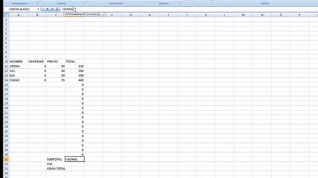 Sumas , Multiplicación. I.V.A. y Total Excel смотреть онлайн