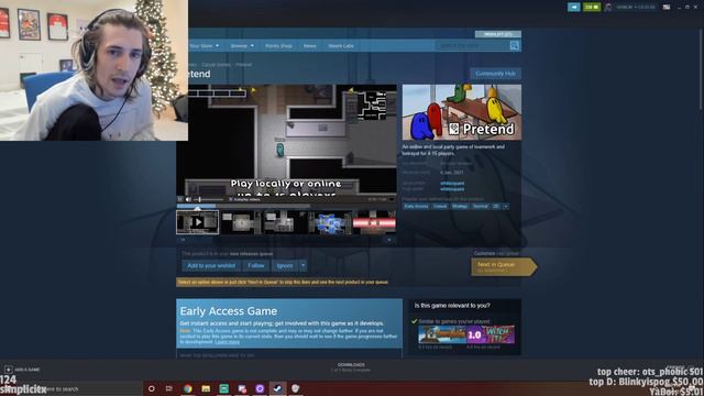 XQc Finds Among Us 2 On Steam