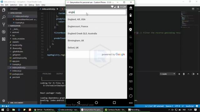 React Native - Search Auto Complete with Google Map смотреть онлайн