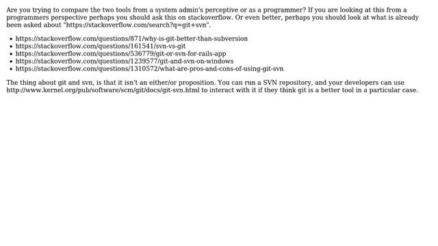 DevOps & SysAdmins: git vs Subversion - pros and cons (3 Solutions!!) смотреть онлайн